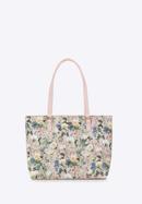 Women's faux leather shopper bag with floral print, light pink, 98-4Y-200-9, Photo 2