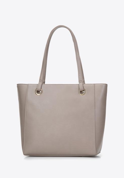 Faux leather front pocket shopper bag, beige, 97-4Y-534-7, Photo 3