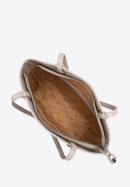 Torebka shopperka z ekoskóry z kieszenią z przodu duża, beżowy, 97-4Y-534-7, Zdjęcie 4