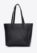 Faux leather studded detail shopper bag, black, 97-4Y-766-3, Photo 3