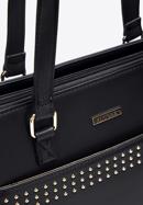 Faux leather studded detail shopper bag, black, 97-4Y-766-9, Photo 5