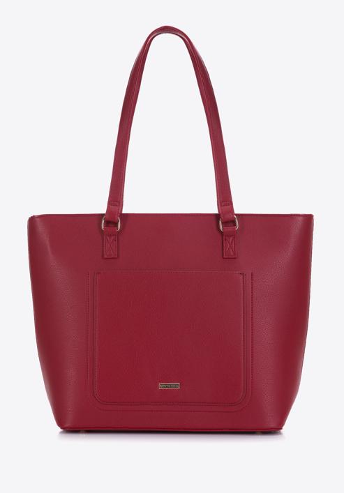 Faux leather shopper bag, red, 29-4Y-010-3, Photo 2