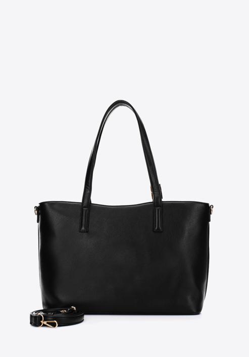 Faux leather shopper bag, black, 97-4Y-527-9, Photo 3