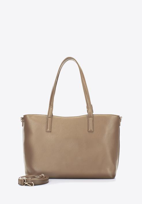 Faux leather shopper bag, beige, 97-4Y-527-4, Photo 3