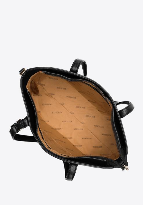 Faux leather shopper bag, black, 97-4Y-527-4, Photo 4