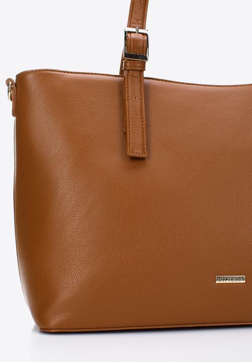 Faux leather shopper bag, brown, 97-4Y-527-9, Photo 5