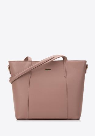 Women's faux leather shopper bag, muted pink, 97-4Y-612-0, Photo 1