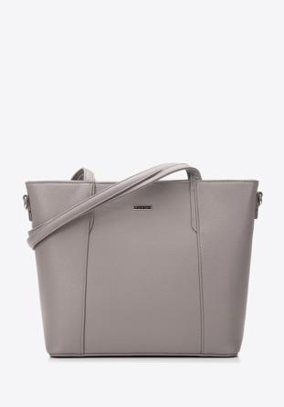 Women's faux leather shopper bag, grey, 97-4Y-612-8, Photo 1