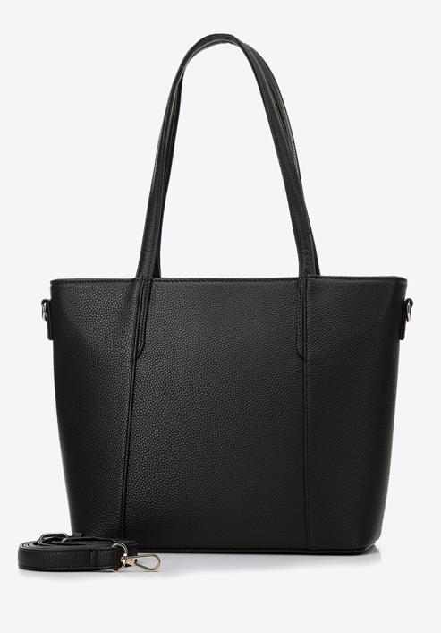 Women's faux leather shopper bag, black, 97-4Y-612-4, Photo 3
