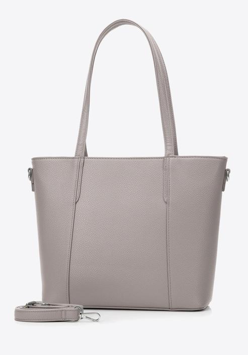 Women's faux leather shopper bag, grey, 97-4Y-612-1, Photo 3
