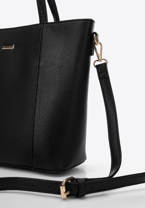 Women's faux leather shopper bag, black, 97-4Y-612-4, Photo 5
