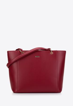Faux leather shopper bag, red, 97-4Y-631-3, Photo 1