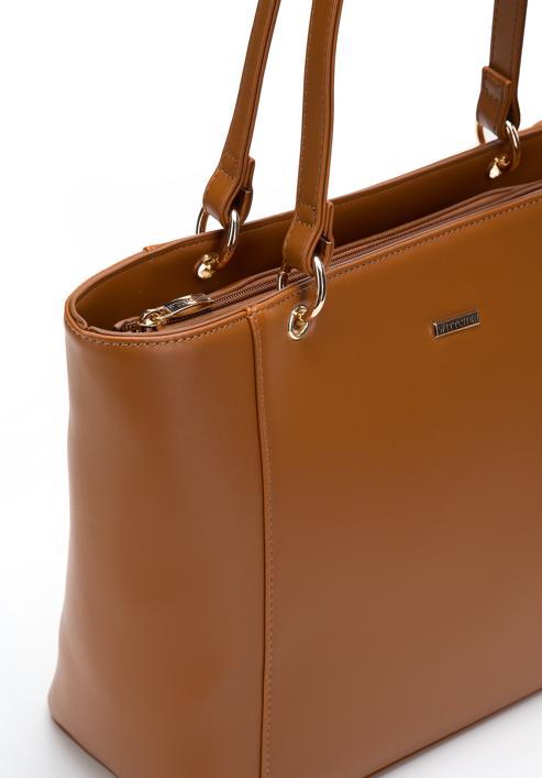 Faux leather shopper bag, brown, 97-4Y-631-5, Photo 5