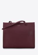 Faux leather shopper bag, plum, 97-4Y-632-3, Photo 1