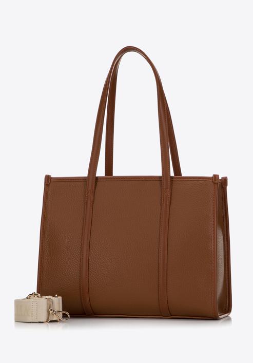 Faux leather shopper bag, brown, 98-4Y-302-1, Photo 2