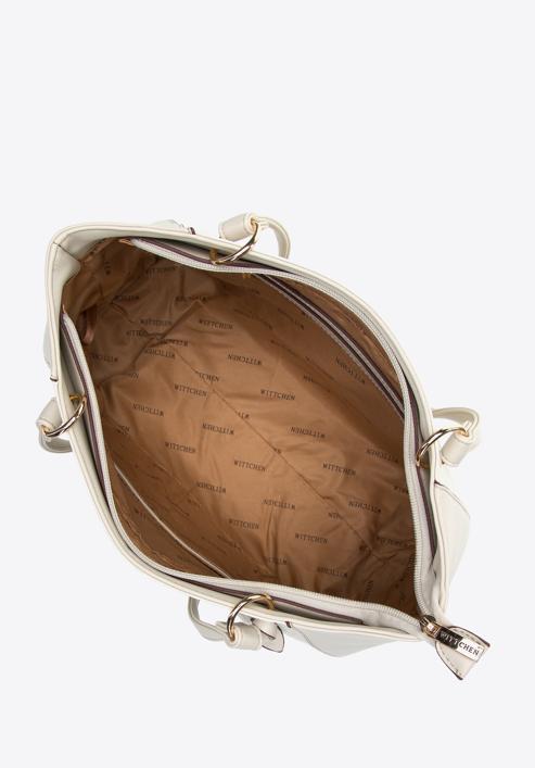 Croc faux leather shopper bag, cream, 97-4Y-521-9, Photo 4