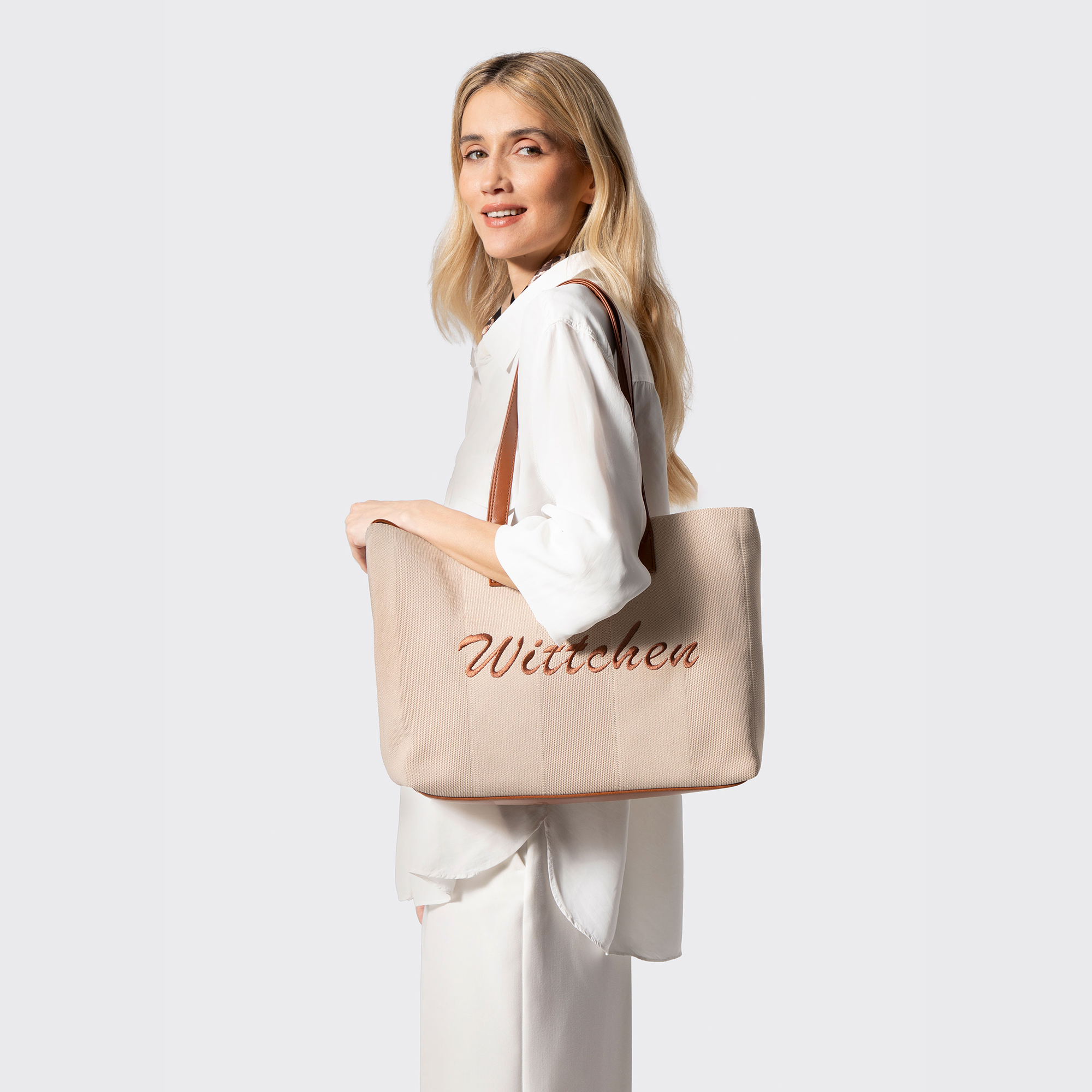 Dámska shopper kabelka z ekologickej kože béžovo-hnedá 100-4Y-400-9, Vyberte variant béžovo-hnedá