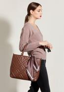 Quilted faux leather shopper bag, brown, 95-4Y-503-9, Photo 16