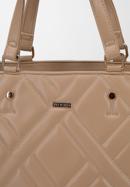 Quilted faux leather shopper bag, beige, 95-4Y-503-1, Photo 4