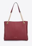 Leather shopper with pebbled texture, red, 97-4E-621-3, Photo 2