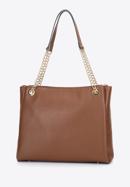 Leather shopper with pebbled texture, brown, 97-4E-621-1S, Photo 3