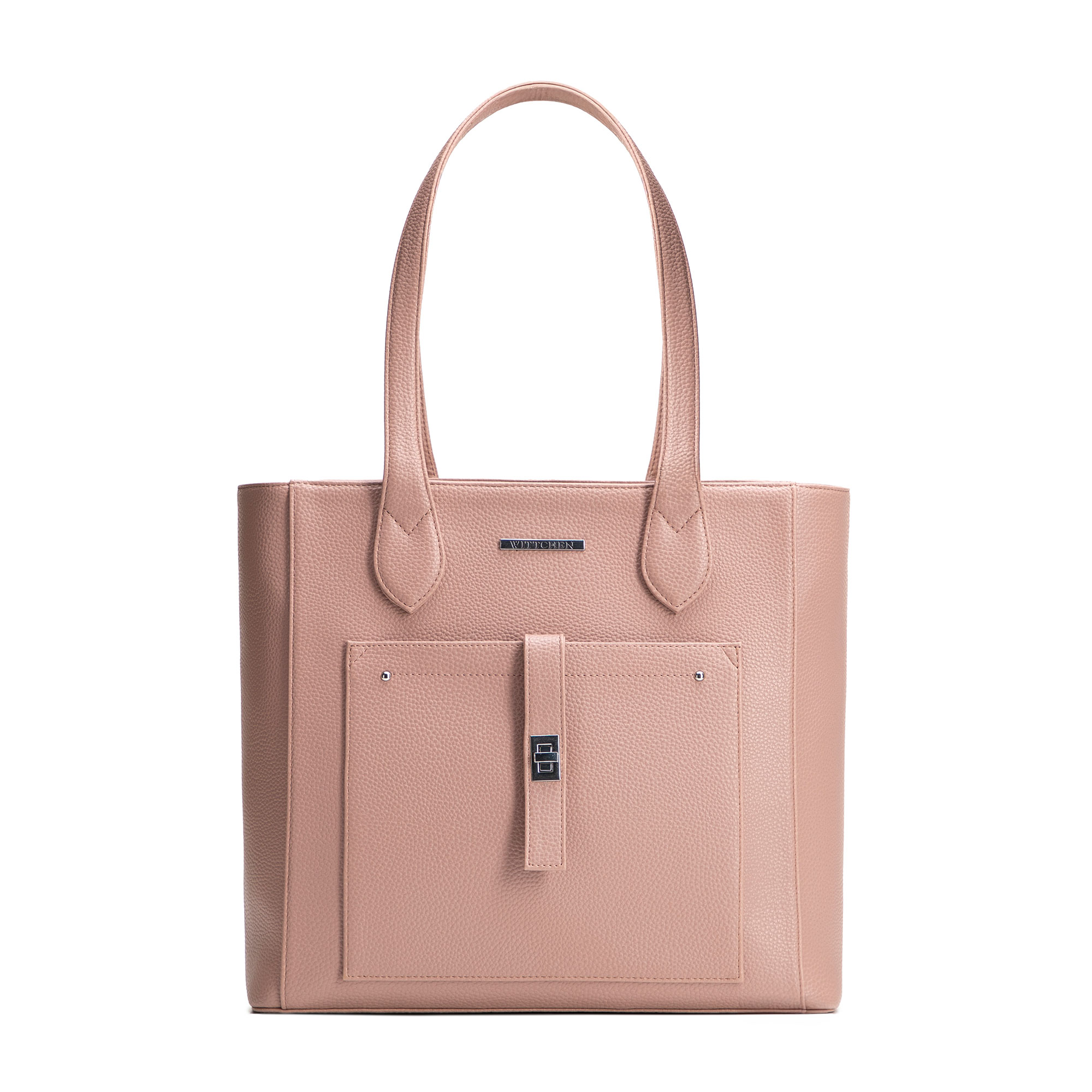 Dámska shopper kabelka z ekologickej kože ružová s predným vreckom 29-4Y-002-B55, Vyberte variant ružová