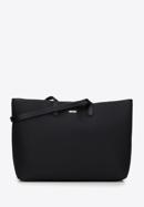 Shopper bag with faux leather trim, black, 98-4Y-500-91, Photo 1