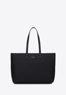 Shopper bag with faux leather trim, black, 98-4Y-500-91, Photo 2
