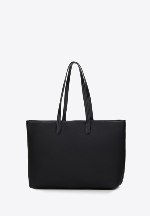 Shopper bag with faux leather trim, black, 98-4Y-500-1, Photo 4