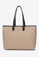 Shopper bag with faux leather trim, beige-black, 98-4Y-500-91, Photo 4