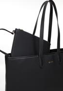 Shopper bag with faux leather trim, black, 98-4Y-500-1, Photo 6