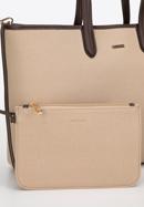 Shopper bag with faux leather trim, beige-brown, 98-4Y-500-59, Photo 6