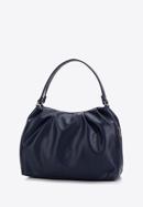 Ruched faux leather shopper bag, navy blue, 97-4Y-525-7, Photo 2