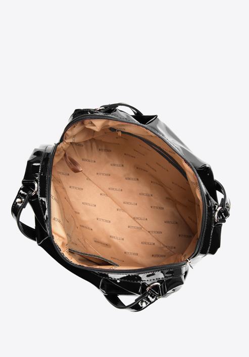 Patent faux leather shopper bag, black, 97-4Y-524-1, Photo 3