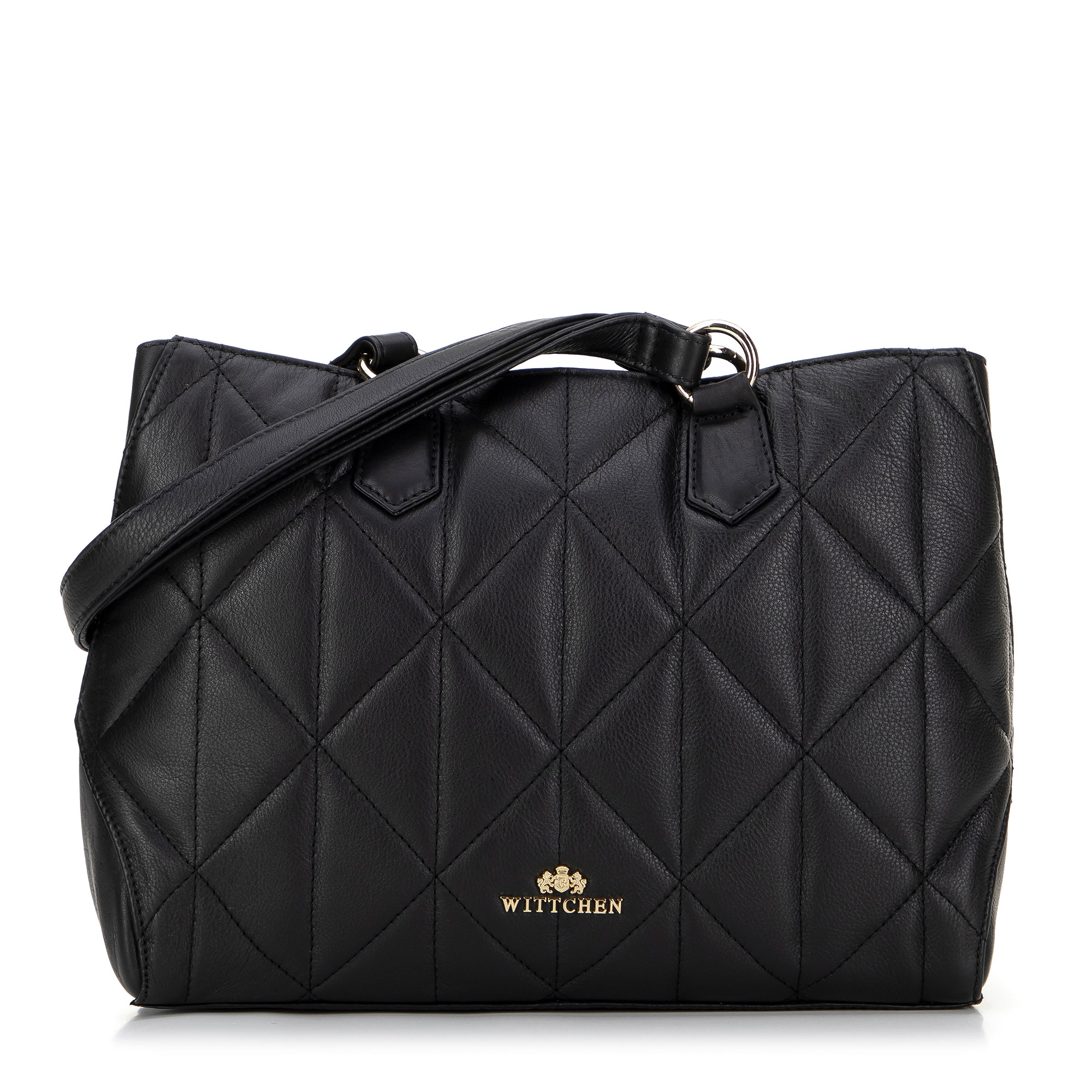 Shopperka z mäkkej kože prešívaná čierna