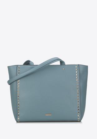 Handbag, grey - blue, 94-4Y-511-7, Photo 1