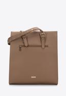 Shopper bag with studded handles, brown, 97-4Y-516-8, Photo 1
