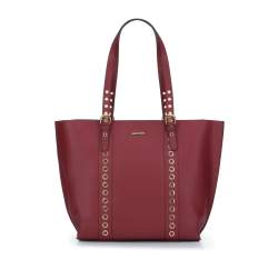 Shopper bag with studded shoulder straps, red, 93-4Y-700-2, Photo 1