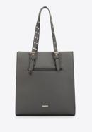 Shopper bag with studded handles, grey, 97-4Y-516-8, Photo 2