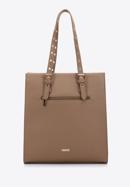 Shopper bag with studded handles, brown, 97-4Y-516-8, Photo 2