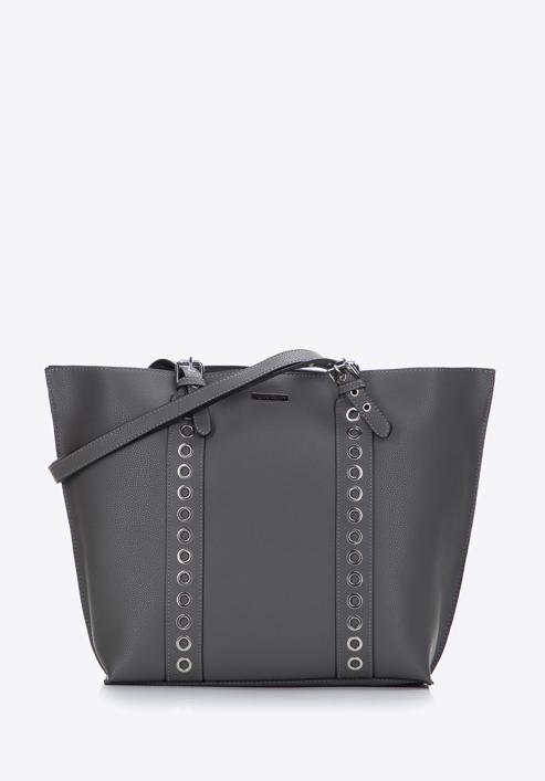 Studded strap shopper bag, grey, 97-4Y-771-3, Photo 2