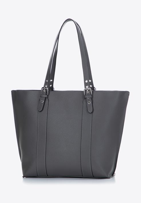 Studded strap shopper bag, grey, 97-4Y-771-8, Photo 3
