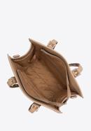 Torebka shopperka z nitowanymi paskami, brązowy, 97-4Y-516-9, Zdjęcie 4