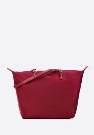 Women's large nylon shopper bag, burgundy, 97-4Y-101-3, Photo 1