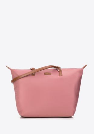 Women's large nylon shopper bag, pink, 97-4Y-101-P, Photo 1