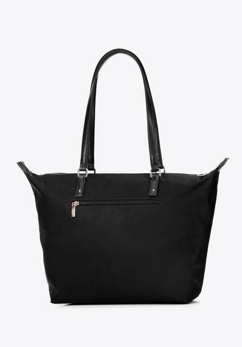 Women's large nylon shopper bag, black, 97-4Y-101-3, Photo 3