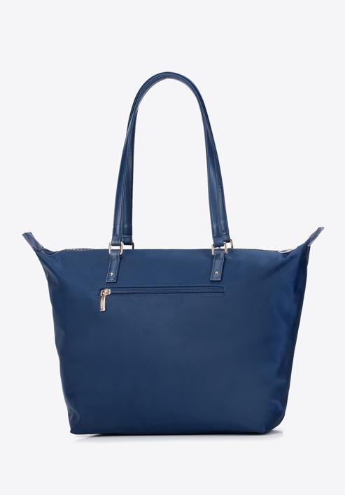 Women's large nylon shopper bag, navy blue, 97-4Y-101-3, Photo 3