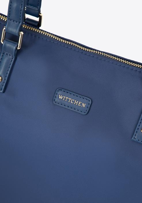 Women's large nylon shopper bag, navy blue, 97-4Y-101-7, Photo 5