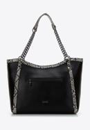 Faux leather shopper bag with animal print, black-grey, 97-4Y-508-1, Photo 2