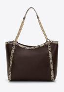 Faux leather shopper bag with animal print, brown-beige, 97-4Y-508-9, Photo 3